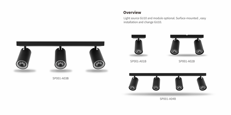 ADAYO surface mounted led spotlights