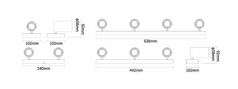 ADAYO surface mounted spot lights