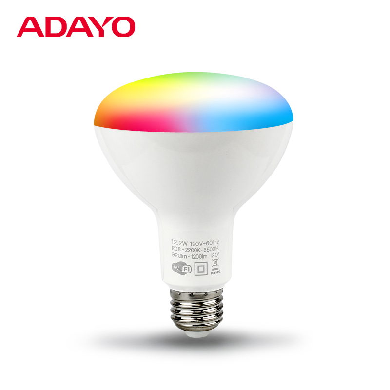 ADAYO lighting Smart BR30 bulb RGBCW Wi-Fi Full Color 12w best smart lights