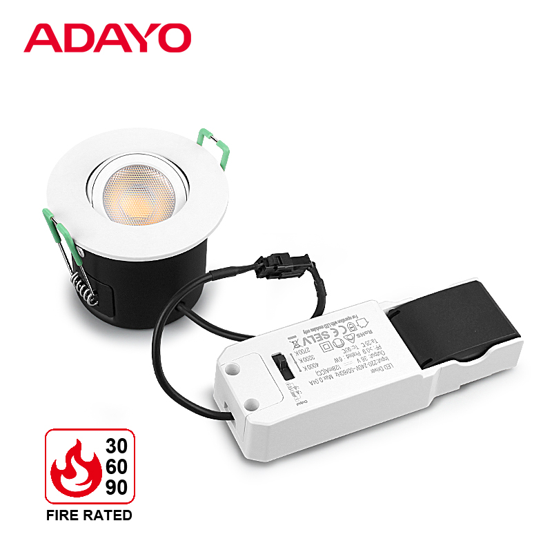 Adjustable fire rated led downlight custom 6W, CCT3, ceiling light manufacturer