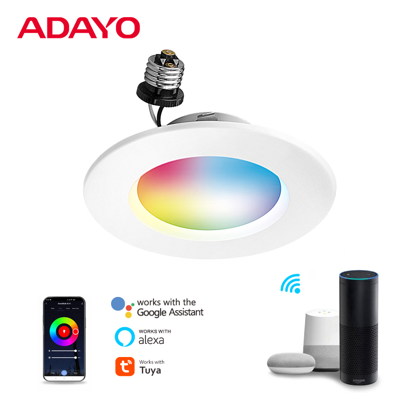 RGB recessed downlight 15W, RGB wifi downlight with 16+ million colors