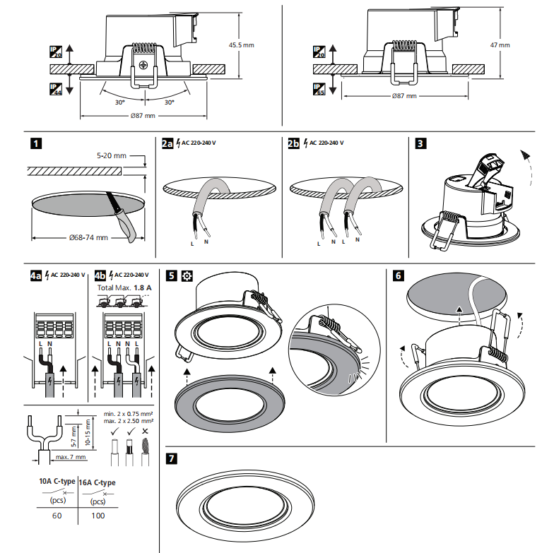 ADAYO recessed ceiling spotlights